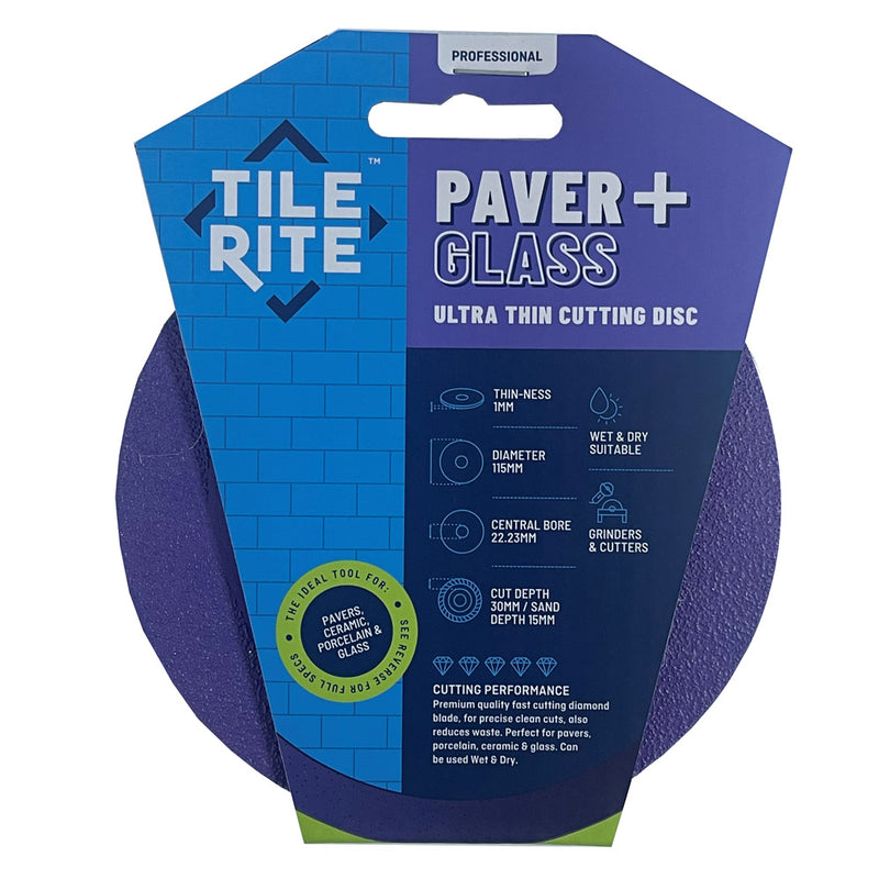 Tile Rite 115mm Paver & Glass Ultra Thin Cutting Disc