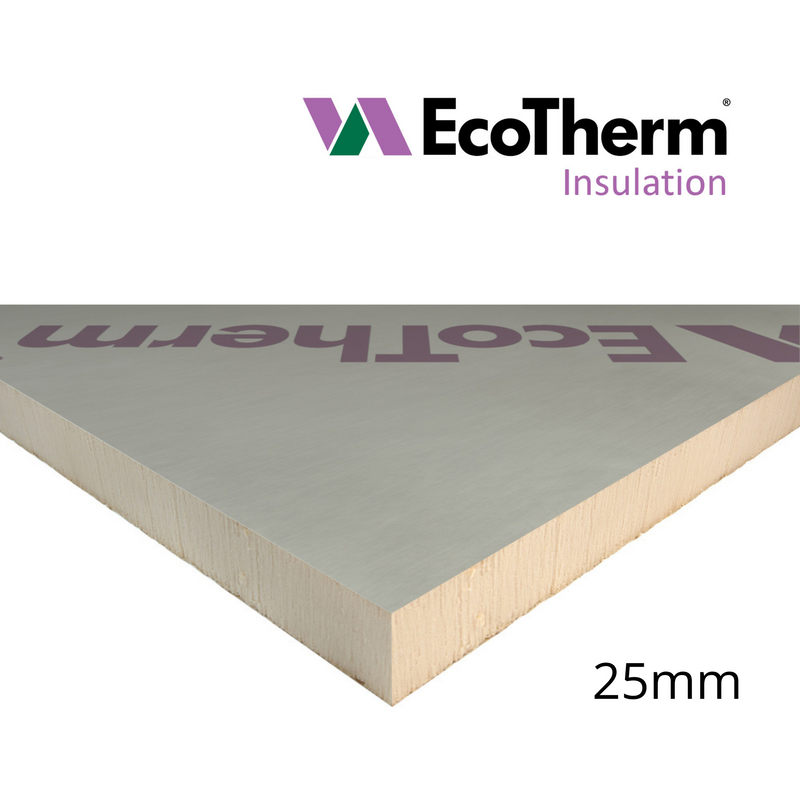 25mm EcoTherm Eco-Versal PIR Insulation Board 2400mm x 1200mm
