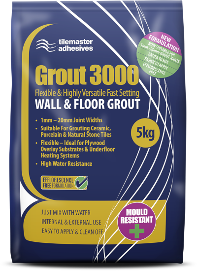 Tilemaster Grout 3000 Highly Flexible Wall & Floor Grout 5kg (Choice of Colour)