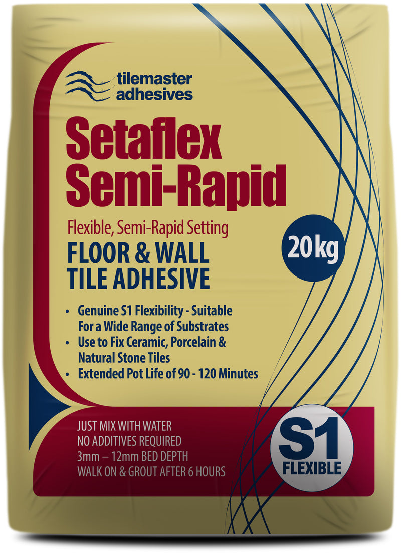 Setaflex Semi-Rapid Flexible, Semi-Rapid Setting Floor & Wall Tile Adhesive